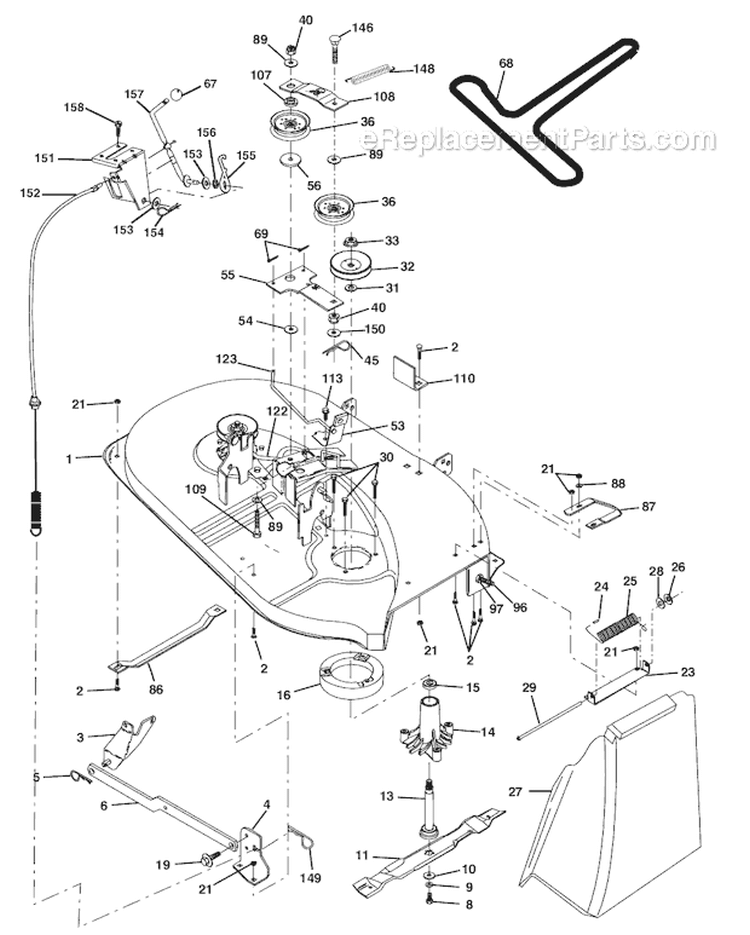Page J Diagram and Parts List for WE1538C  Weed Eater Lawn Tractor